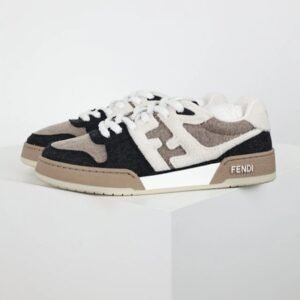 Fendi Teddy Low-Top Sneakers Beige Shoes
