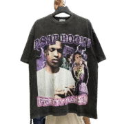 ASAP Rocky's Stylish Black Graphic T-Shirt