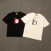A Bathing Ape BAPE Logo Tee Sharp Black & White
