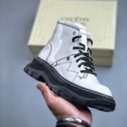 Alexander McQueen Leather White Ankle Boots