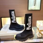 Alexander McQueen Sock-Style Black Boots