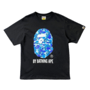 BAPE's Stylish Ape Head Camo Black T-Shirt