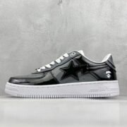 BAPE STA: Black Patent Leather Footwear