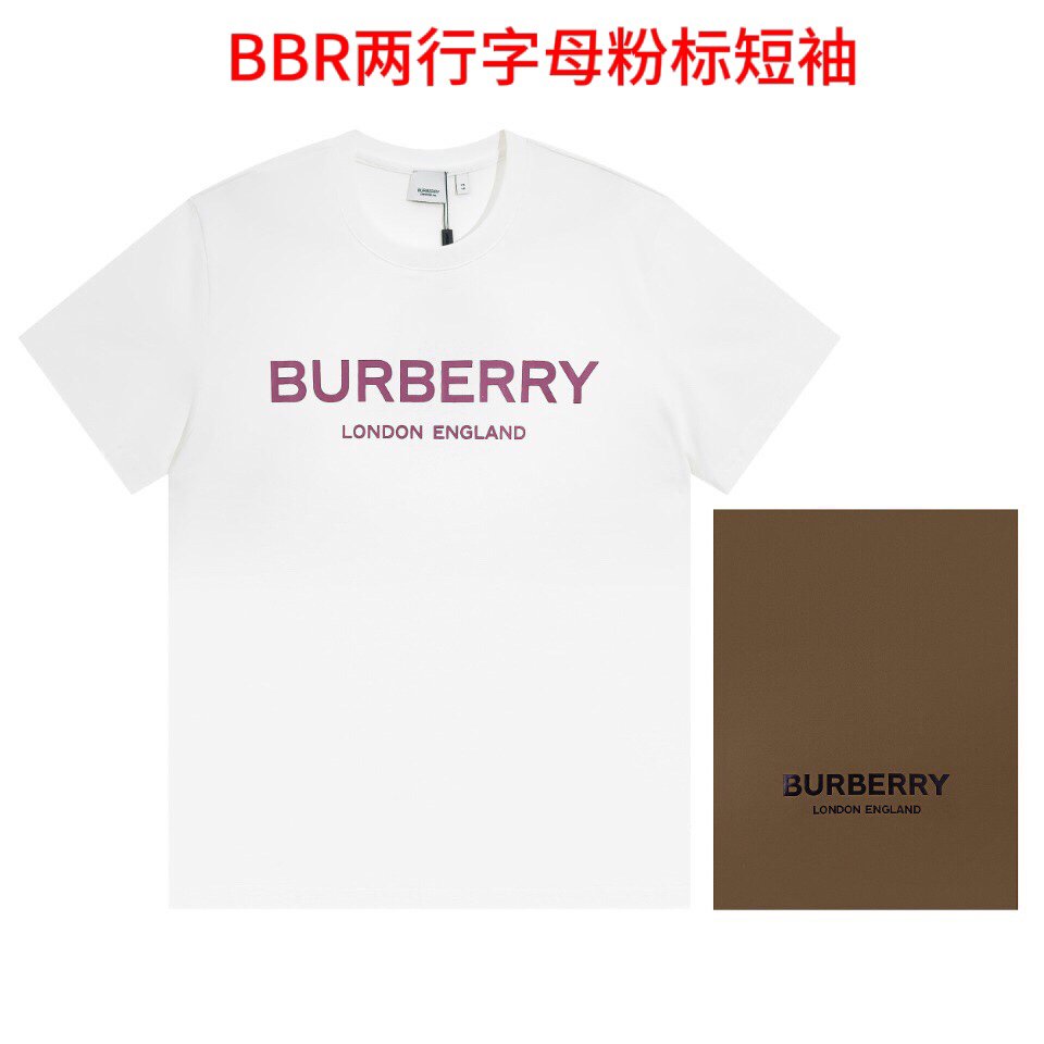BURBERRY Two - Line Logo Pinky White