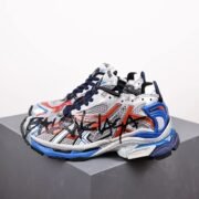 Balenciaga's Striking Red Blue Triple S Sneakers