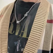 Burberry Chic Check Cardigan with Necklace