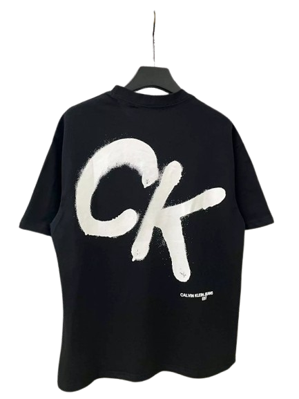 Calvin Klein's Black Graphic Logo Tee