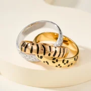 Cartier Unique 18K Gold & Platinum Leopard Rings