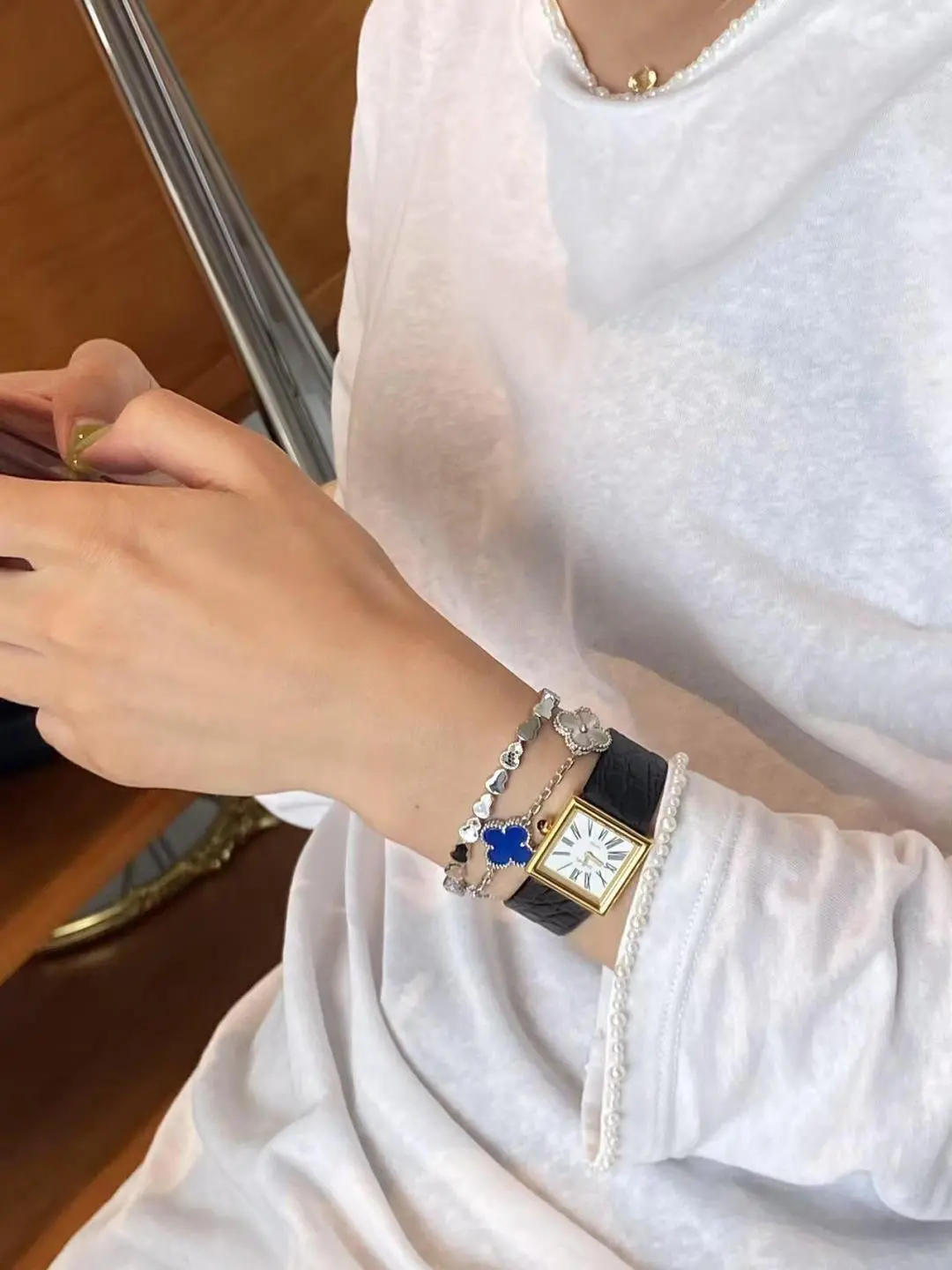 Cartier Tank Must Watch with Sparkling Diamond Bracelet