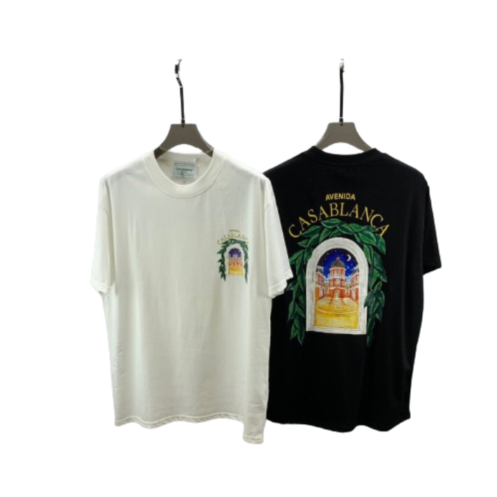 Casablanca Avenida's Chic Black-White T-Shirt
