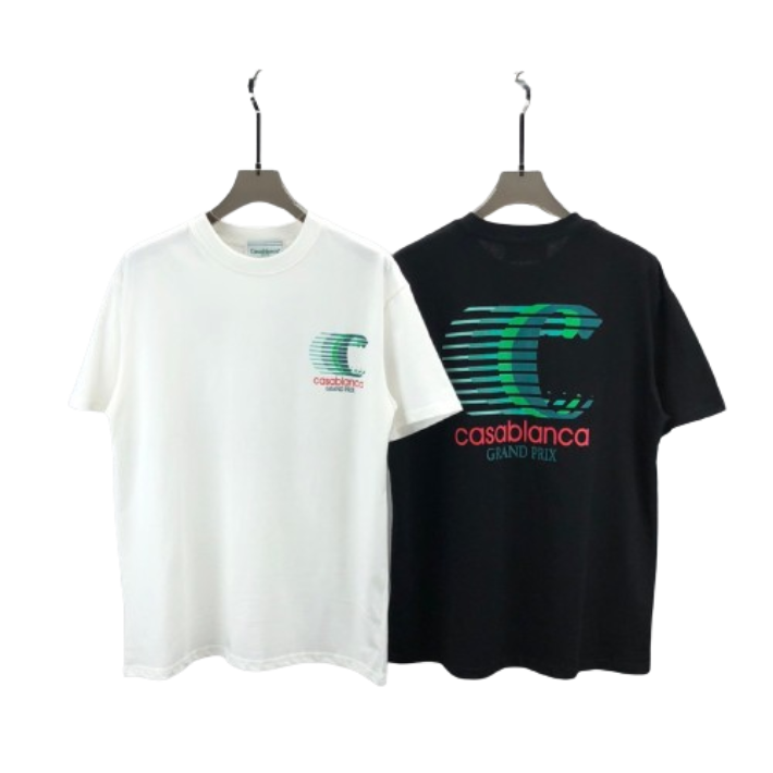 Casablanca Grand Prix Chic White & Black T-Shirts