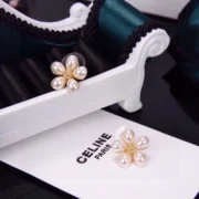 Celine Paris Delicate Pearl Flower Earrings