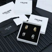 Celine Paris Edgy Skull Stud Earrings
