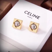 Celine Paris Modern Square Stud Earrings