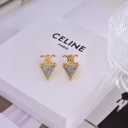 Celine Paris Unique Triangle Stud Earrings