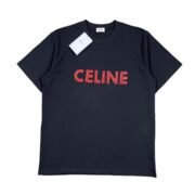 Celine Black with Vibrant Red Logo