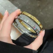 Chanel Sparkling Bangle Bracelet with CC Logos