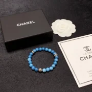 Chanel Graceful Beaded Bracelet with Blue Stones
