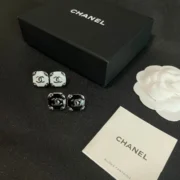 Chanel Unique Bijoux Fantaisie Square Stud Earrings