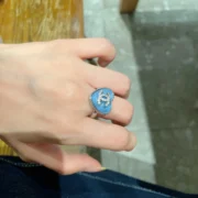 Chanel Beautiful Blue Enamel Heart Ring