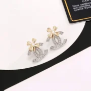 Chanel Dazzling Bow Crystal Stud Earrings