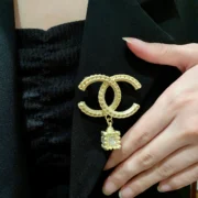 Chanel Graceful CC Logo Brooch with Pendant