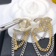 Chanel Fashionable CC Logo Chain Earrings