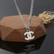 Chanel Shining CC Logo Crystal Pendant Necklace