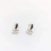 Chanel Sparkling CC Logo Crystal Stud Earrings