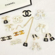 Chanel Fabulous CC Logo Earrings and Necklace Set