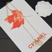 Chanel Charming CC Logo Necklace with Floral