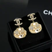 Chanel Exquisite CC Logo Pearl Crystal Earrings