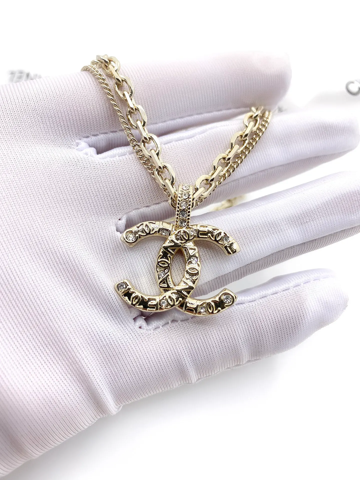Chanel Gorgeous CC Logo Pendant Necklace