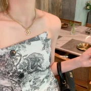 Chanel Luxurious CC Pendant Necklace w/ Gold Chain