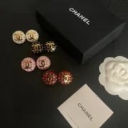 Chanel Fancy Bijoux Fantaisie CC Stud Earrings