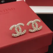 Chanel Golden CC Stud Earrings