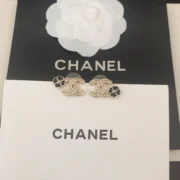 Chanel Accented CC Stud Earrings
