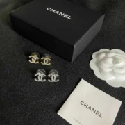 Chanel Embellished CC Stud Earrings