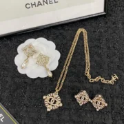 Chanel Exquisite Camellia Earrings and Necklace Set