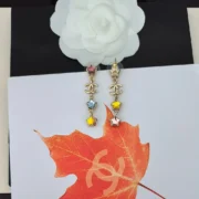 Chanel Sparkling Camellia Drop Earrings