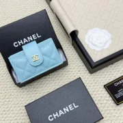 Chanel Cool Blue Caviar Card Holder