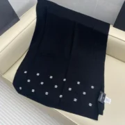 Chanel Stylish Black Cashmere Scarf