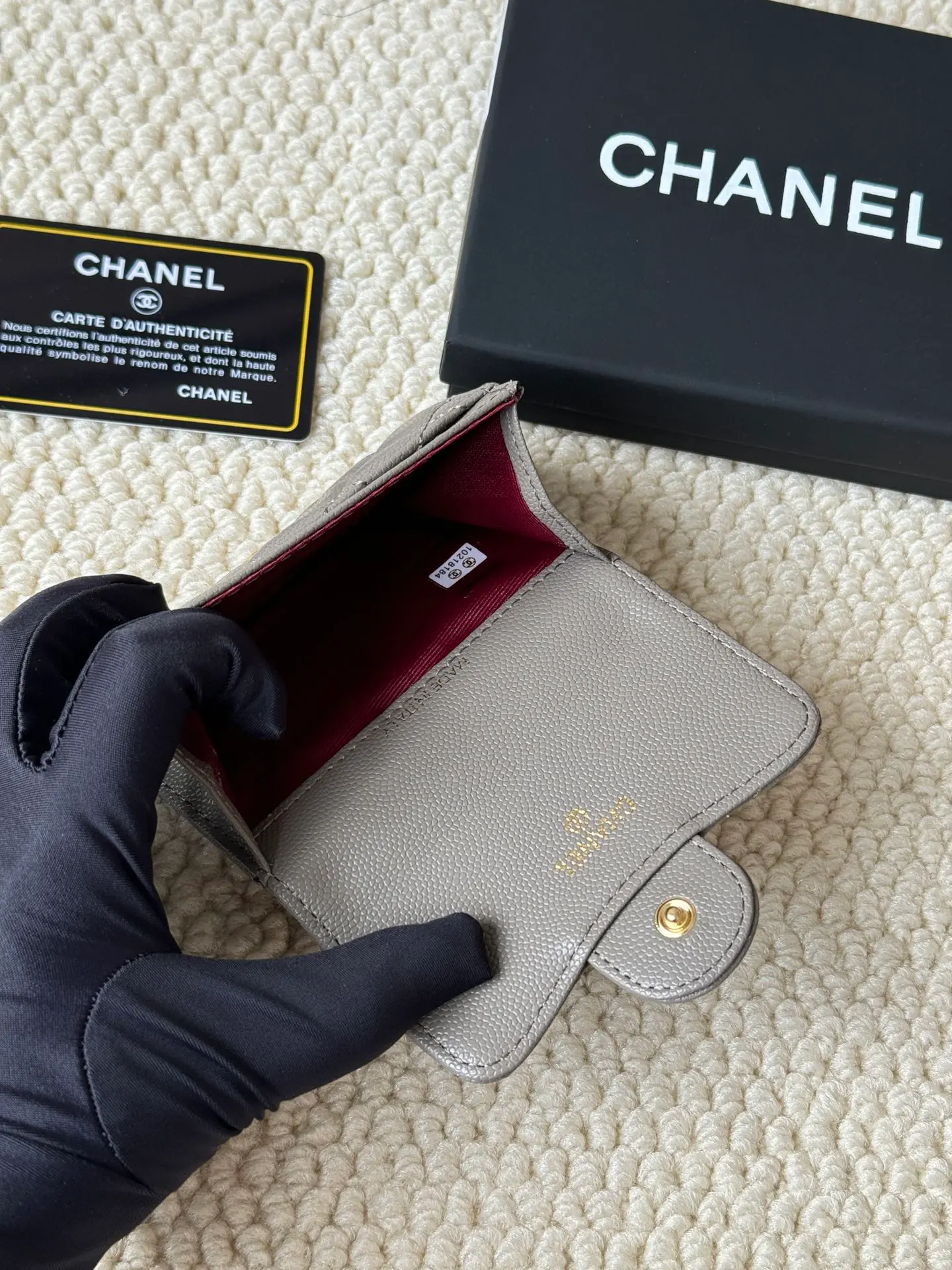 Chanel Red - Interior Caviar Leather Wallet