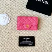 Chanel Pink Quilted Card Holder