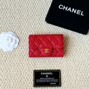 Chanel Red Caviar Flap Wallet