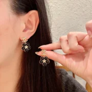 Chanel Charming Clover Stud Earrings