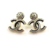 Chanel Fancy Crystal CC Logo Earrings