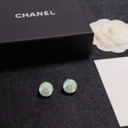 Chanel Fresh Mint Green CC Logo Studs