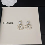 Chanel Beautiful CC Logo & Pearl Studs Earrings