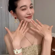 Chanel Stunning Red Stone & Gold CC Logo Earrings